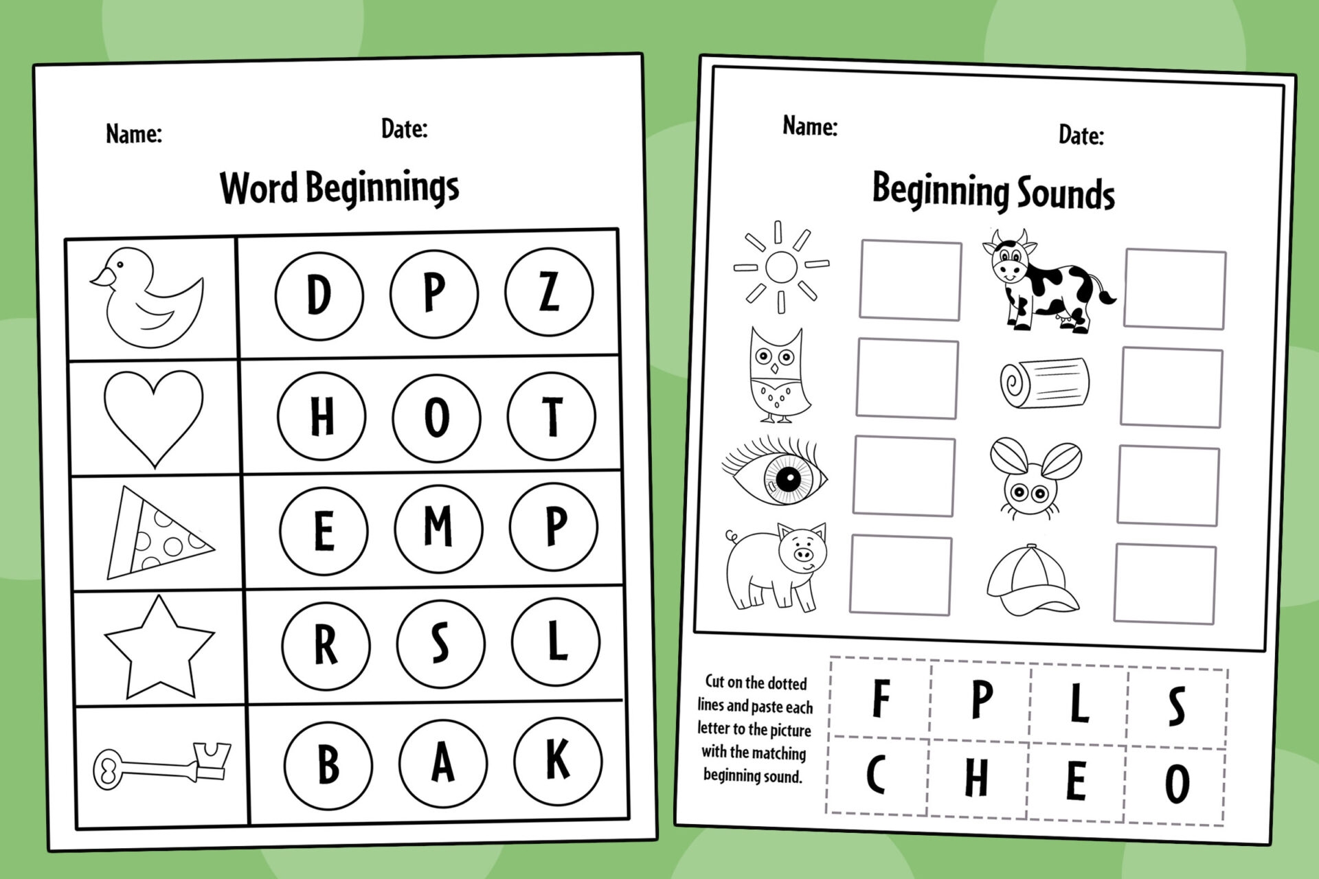 Free Beginning Sounds Worksheets For Preschool The Hollydog Blog