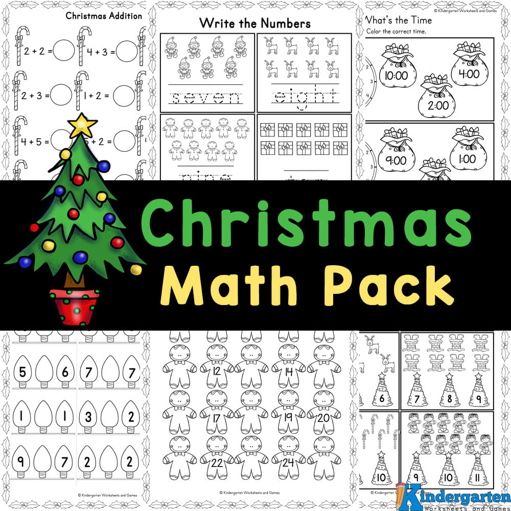 FREE Christmas Math Worksheets For Kindergarten FREE Christmas Math Worksheets For Kindergarten