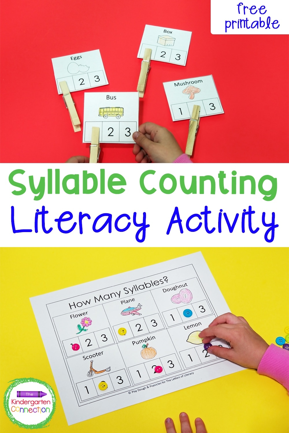 FREE Counting Syllables Printable Activity FREE Counting Syllables Printable Activity