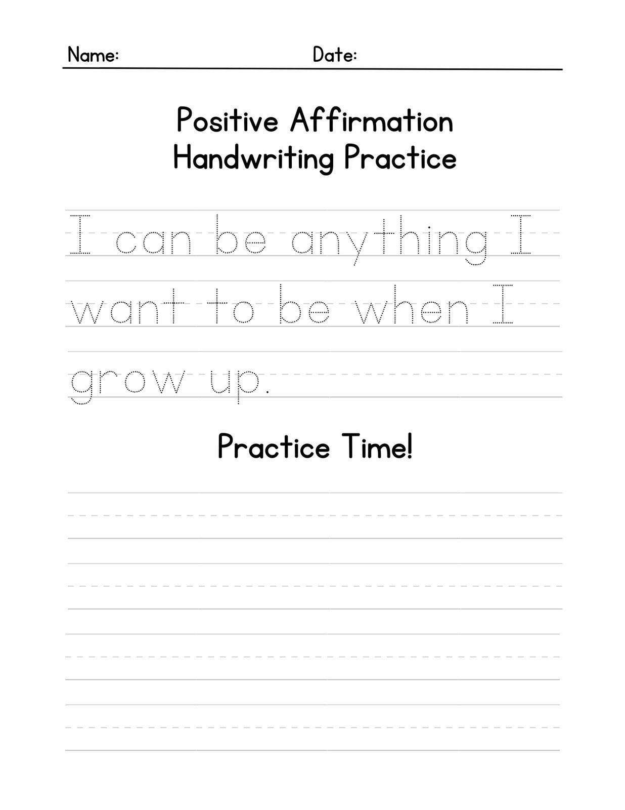 Kindergarten Handwriting Worksheets Printable Free