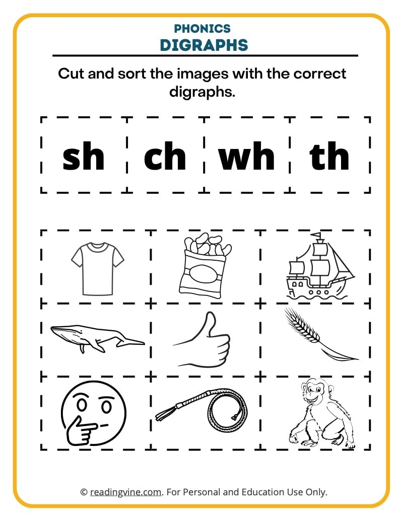 FREE Digraph Worksheet Packet Worksheets Library