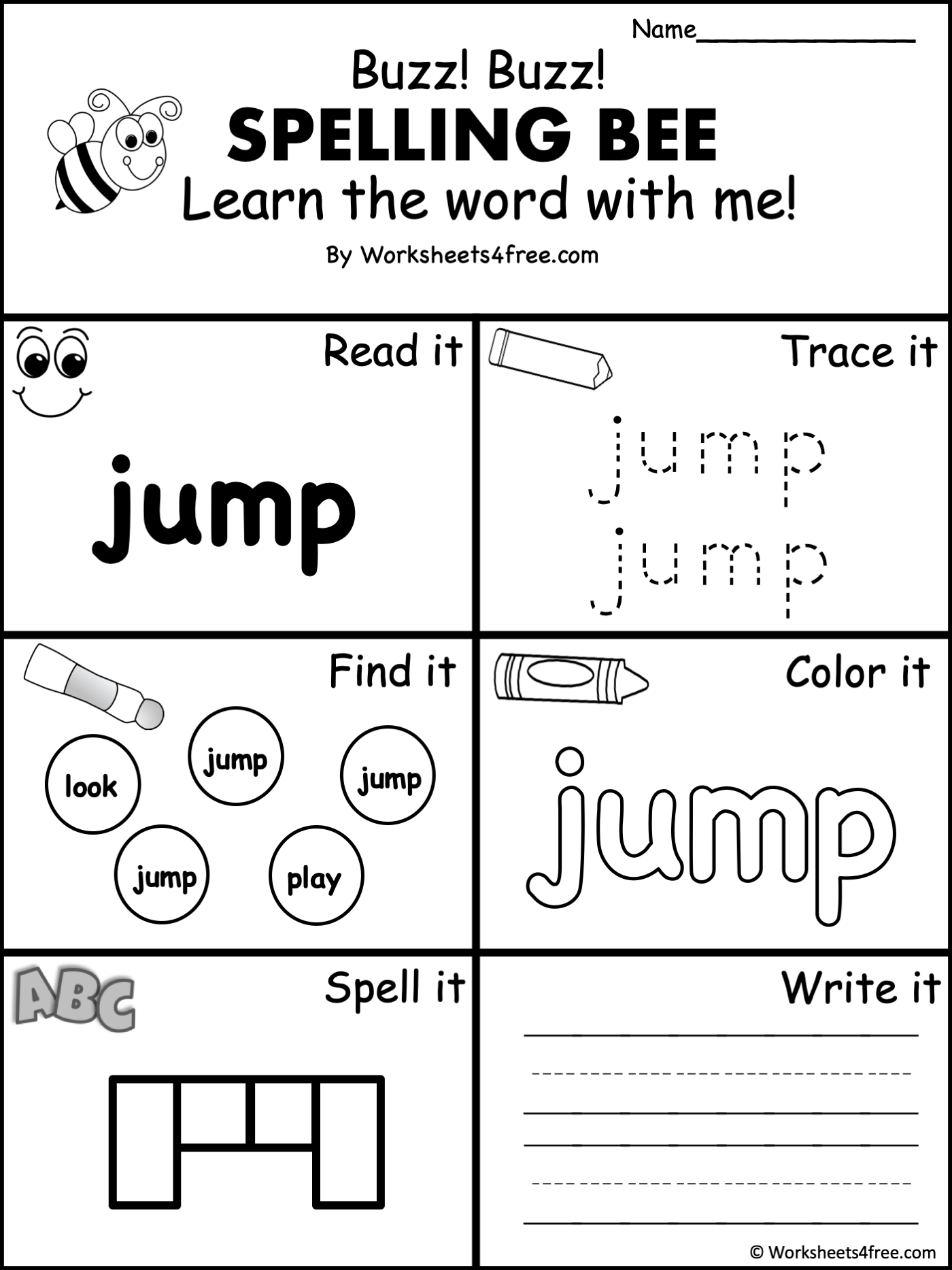 Free Dolch Sight Word Worksheet Jump Worksheets4Free