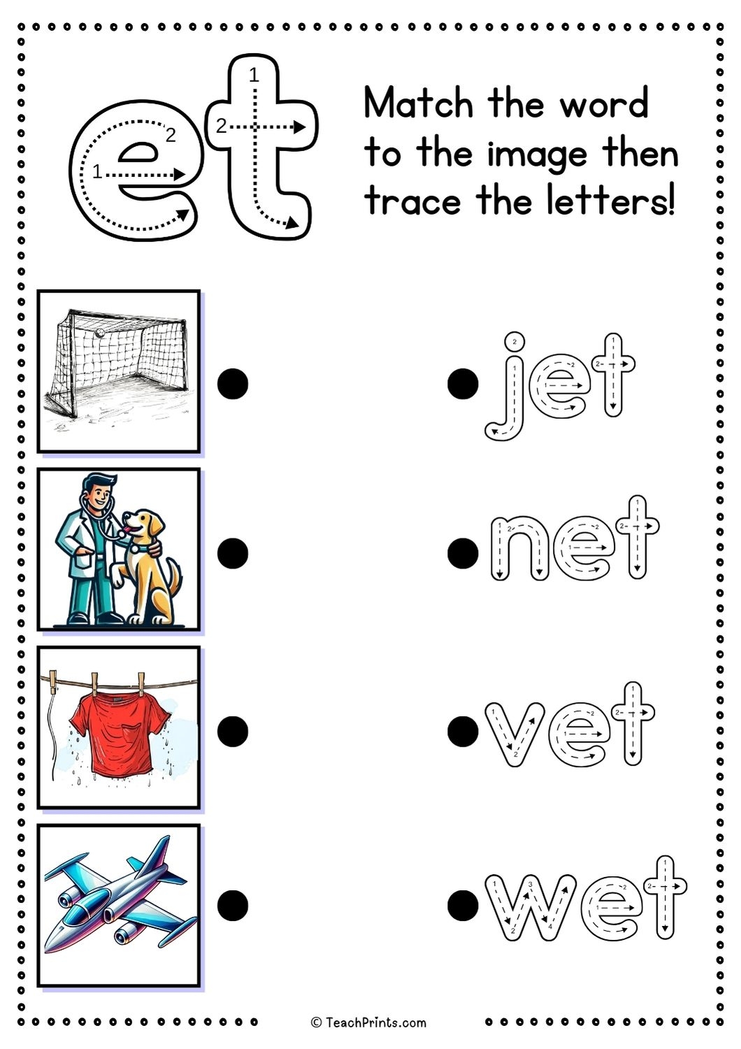 Free et Word Family Worksheets Teach Prints