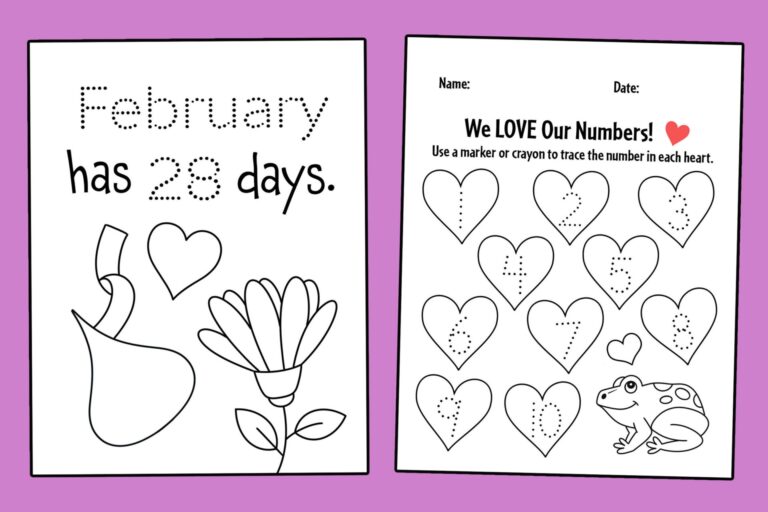 FREE February Worksheets For Preschool The Hollydog Blog