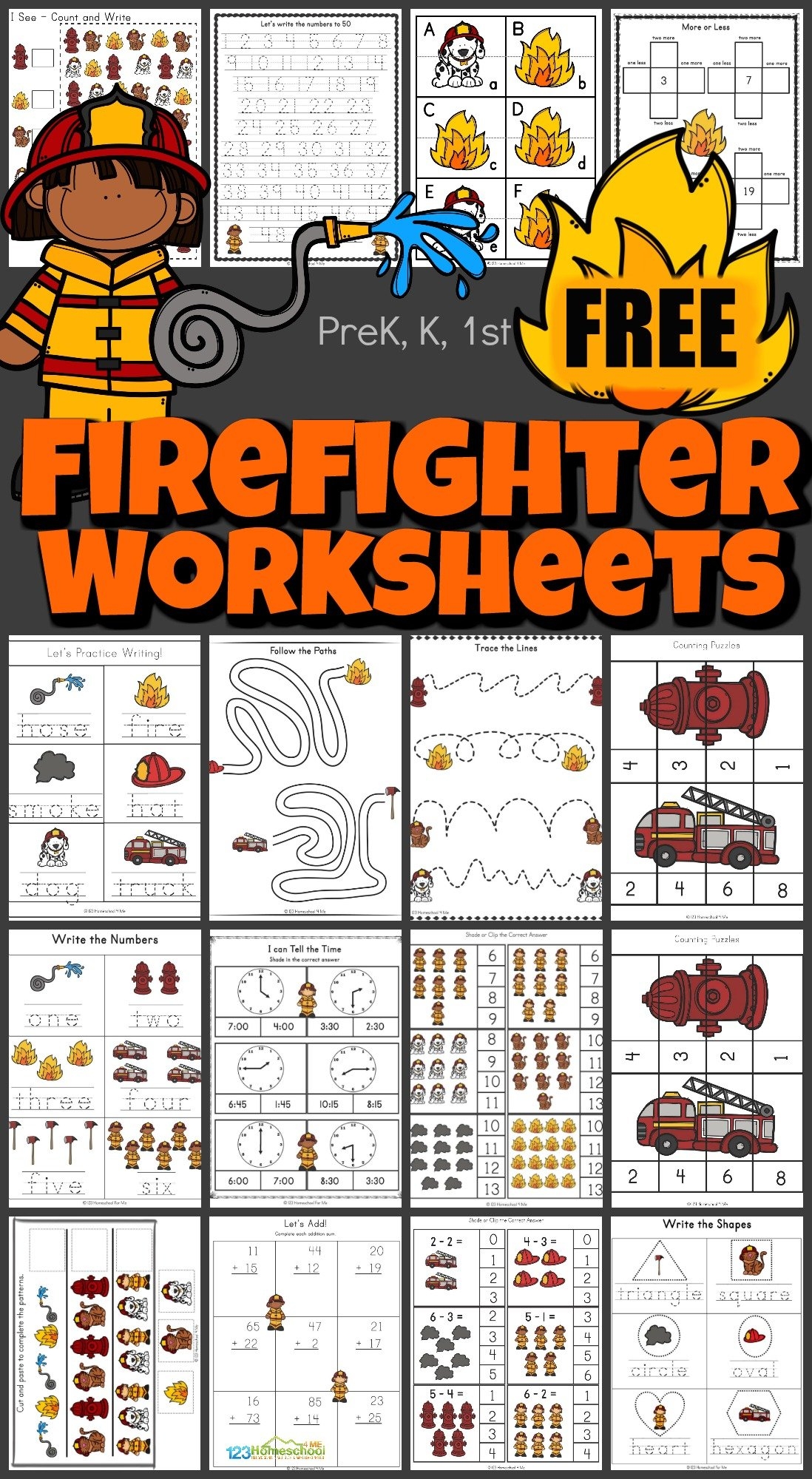 FREE Free Printable Firefighter Worksheets For Kids