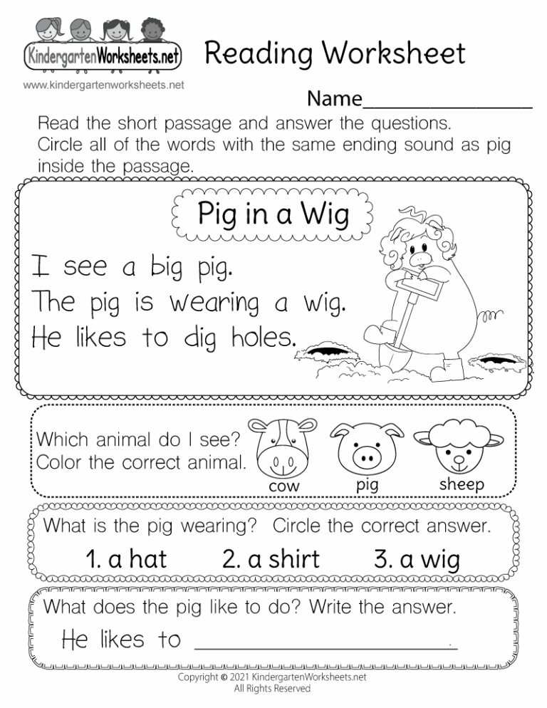 Free Free Printable Reading Worksheet For Kindergarten Download Free Free Printable Reading Worksheet For Kindergarten Png Images Free Worksheets On Clipart Library