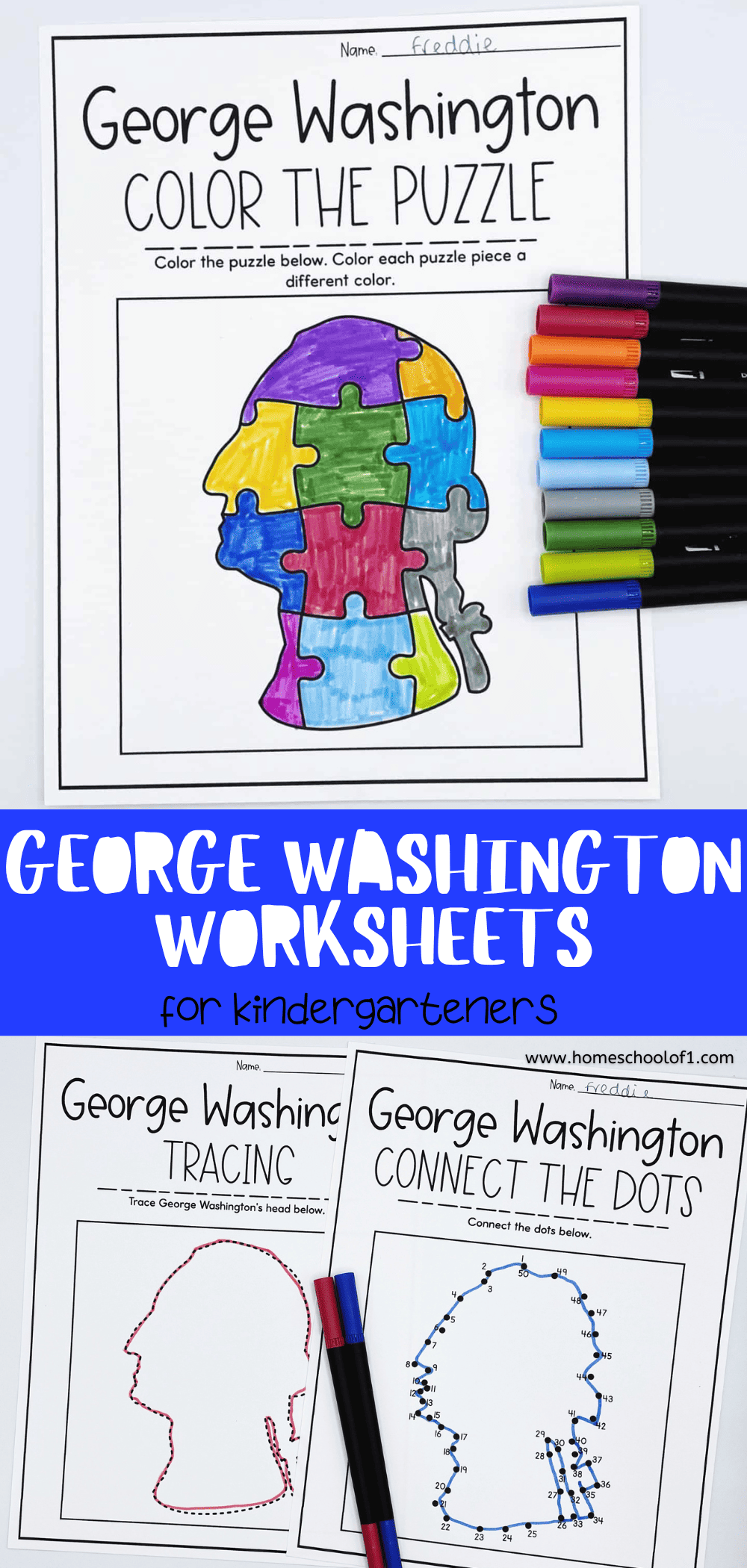 Free Kindergarten George Washington Worksheets