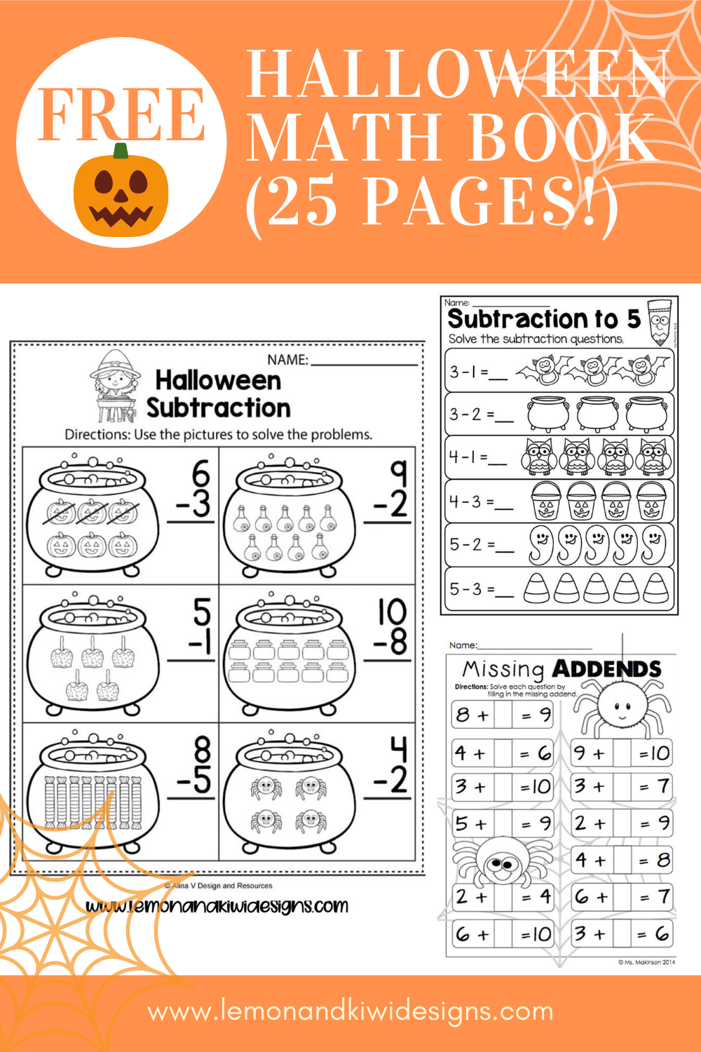 Math Halloween Worksheets For Kindergarten