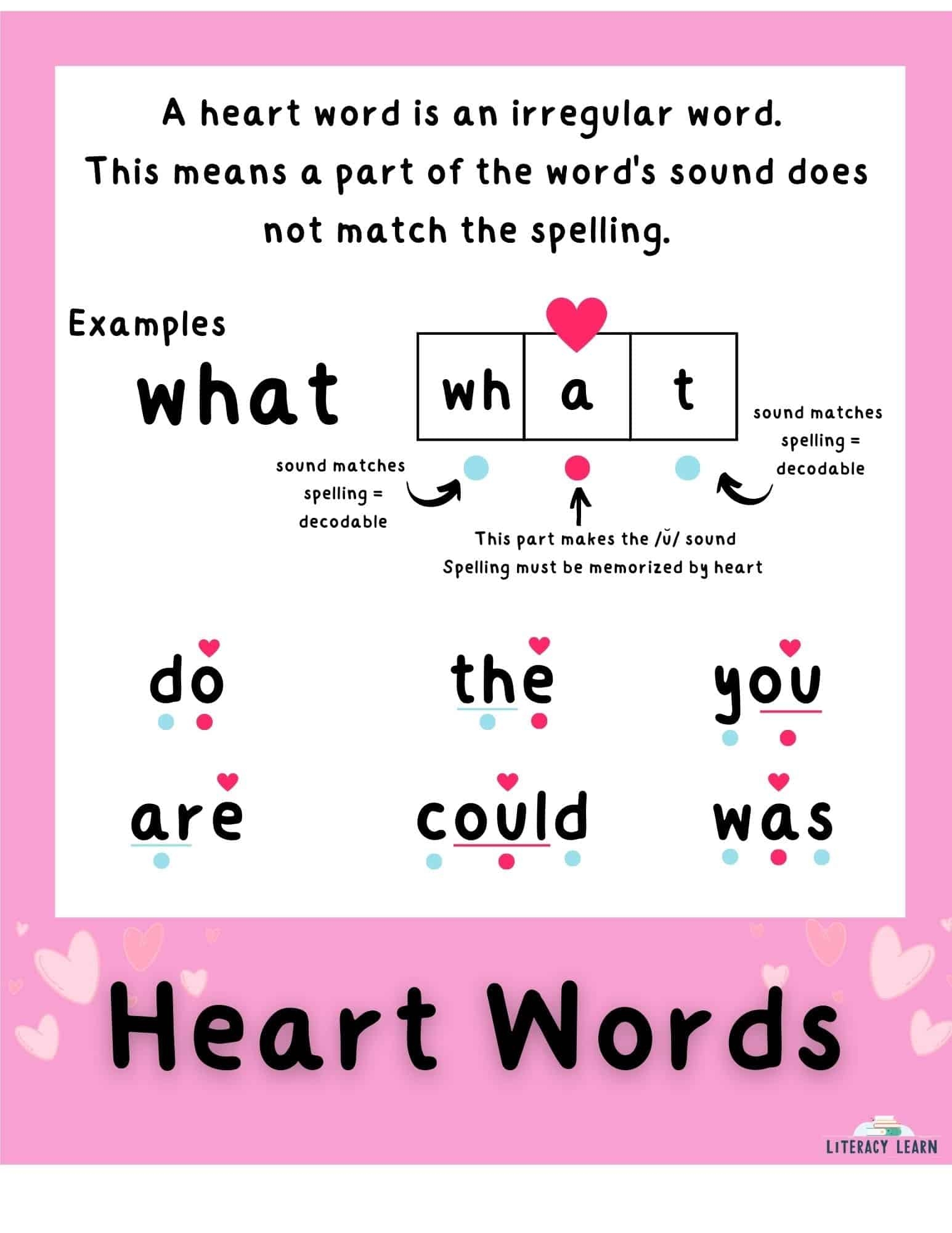 Free Heart Word Resources For Teaching Irregular Words Literacy Learn