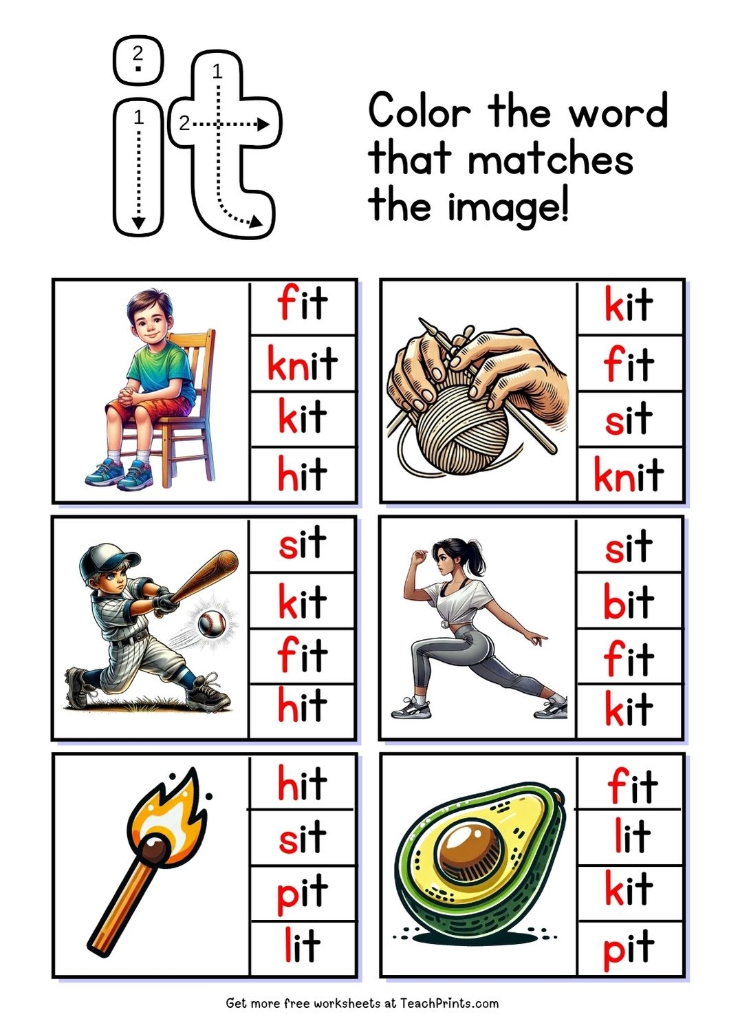 Free It Word Family Worksheets Teach Prints Free It Word Family Worksheets Teach Prints