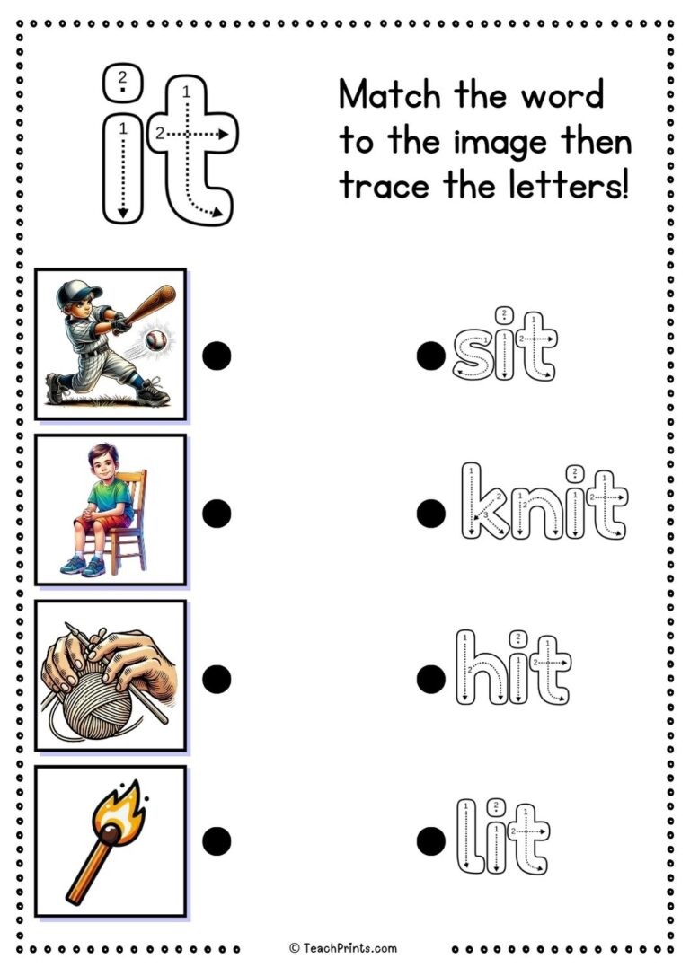 Free It Word Family Worksheets Teach Prints