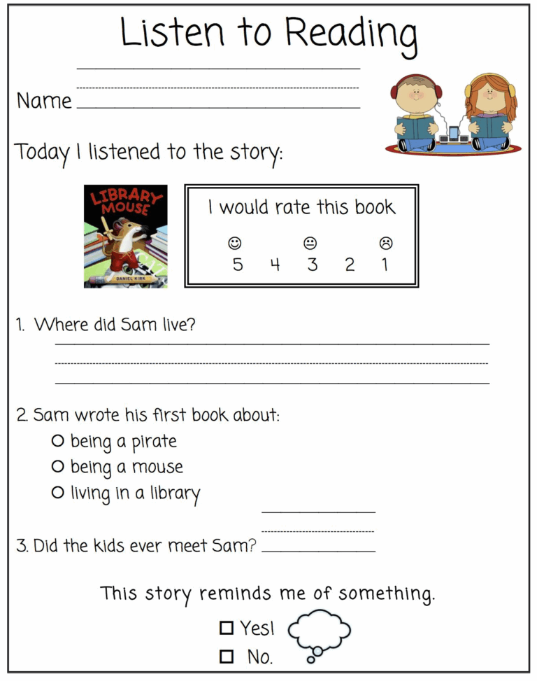 Free Kindergarten Listening Comprehension Worksheet Download Free Kindergarten Listening Comprehension Worksheet Png Images Free Worksheets On Clipart Library