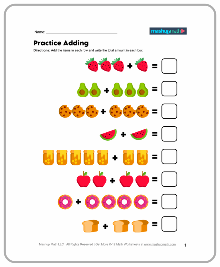 Free Kindergarten Math Worksheets Printable Mashup Math