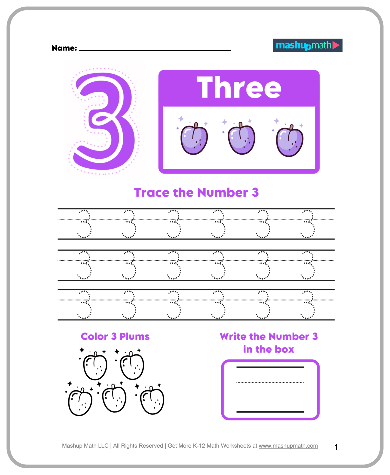 Free Kindergarten Math Worksheets Printable Mashup Math