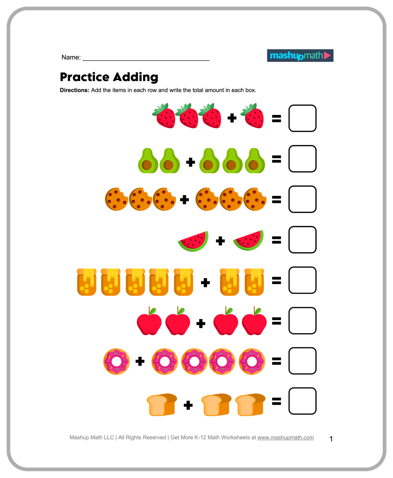 Advanced Math Worksheet For Kindergarten