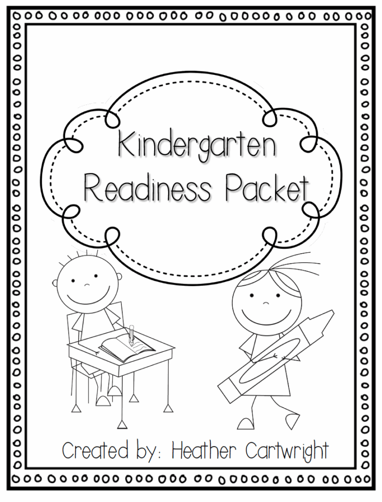 Free Kindergarten Readiness Packet Worksheets Library