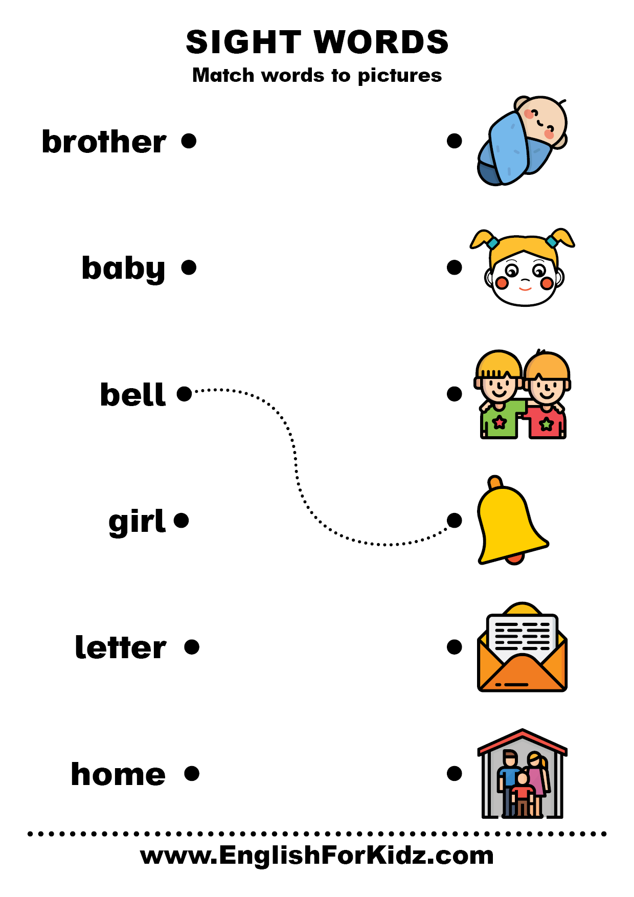 Matching M Word Worksheets Kindergarten