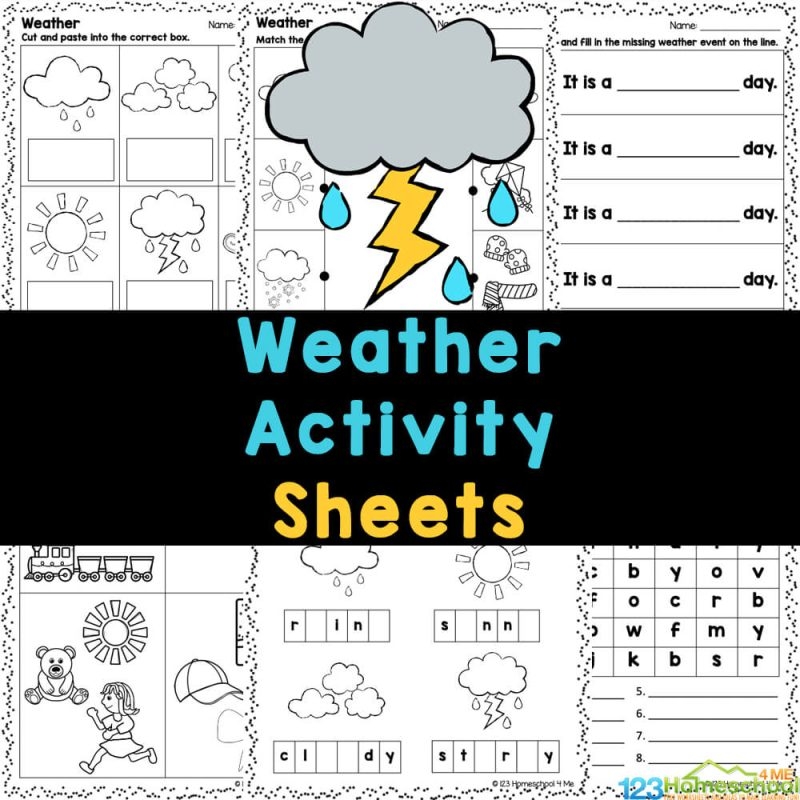 Math Weather Worksheet For Kindergarten
