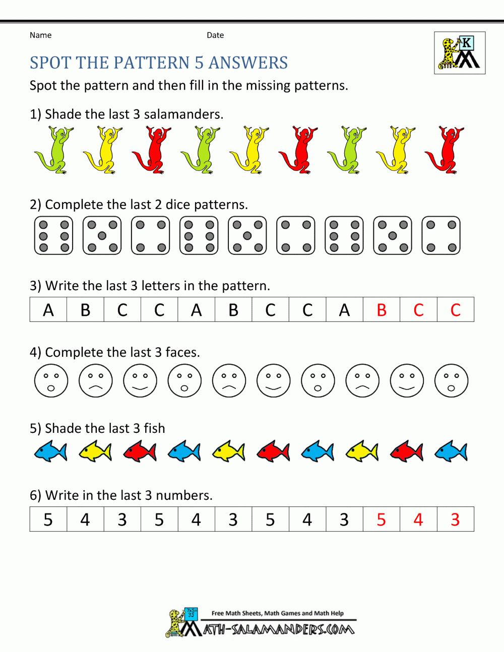 Kindergarten Math Worksheets Patterns Kindergarten Math Worksheets Patterns