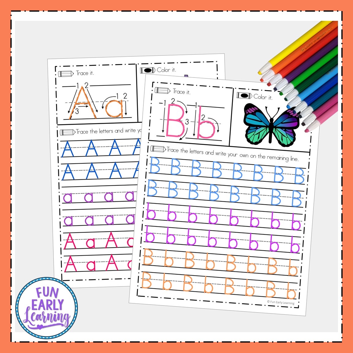 Free Kindergarten Penmanship Worksheets