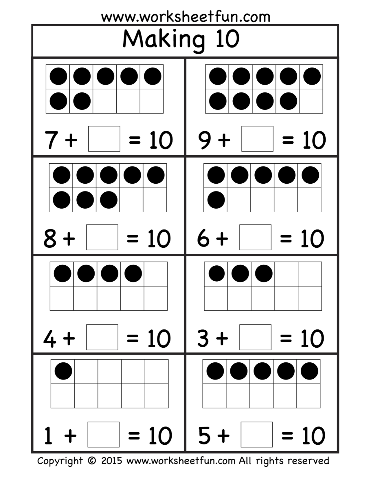 Free Making Ten Worksheet Kindergarten Worksheets Math Worksheets Library