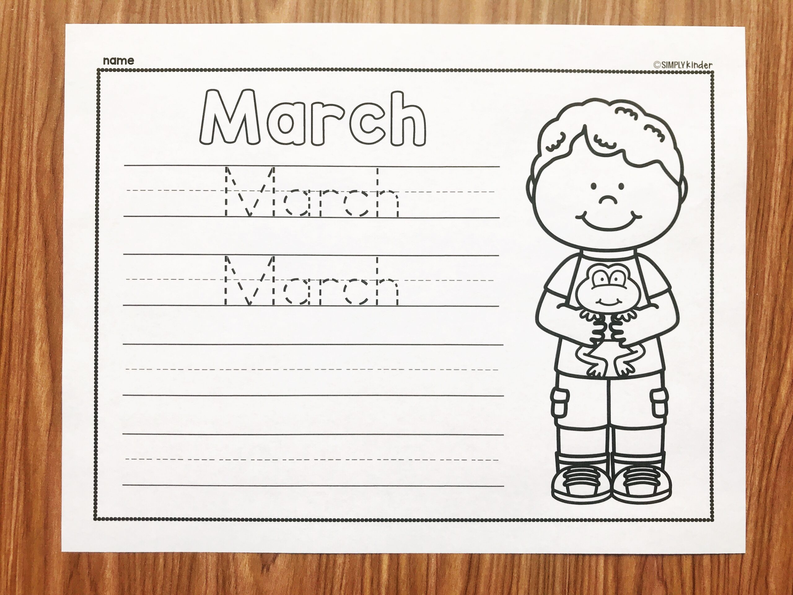 Free March Printable Simply Kinder
