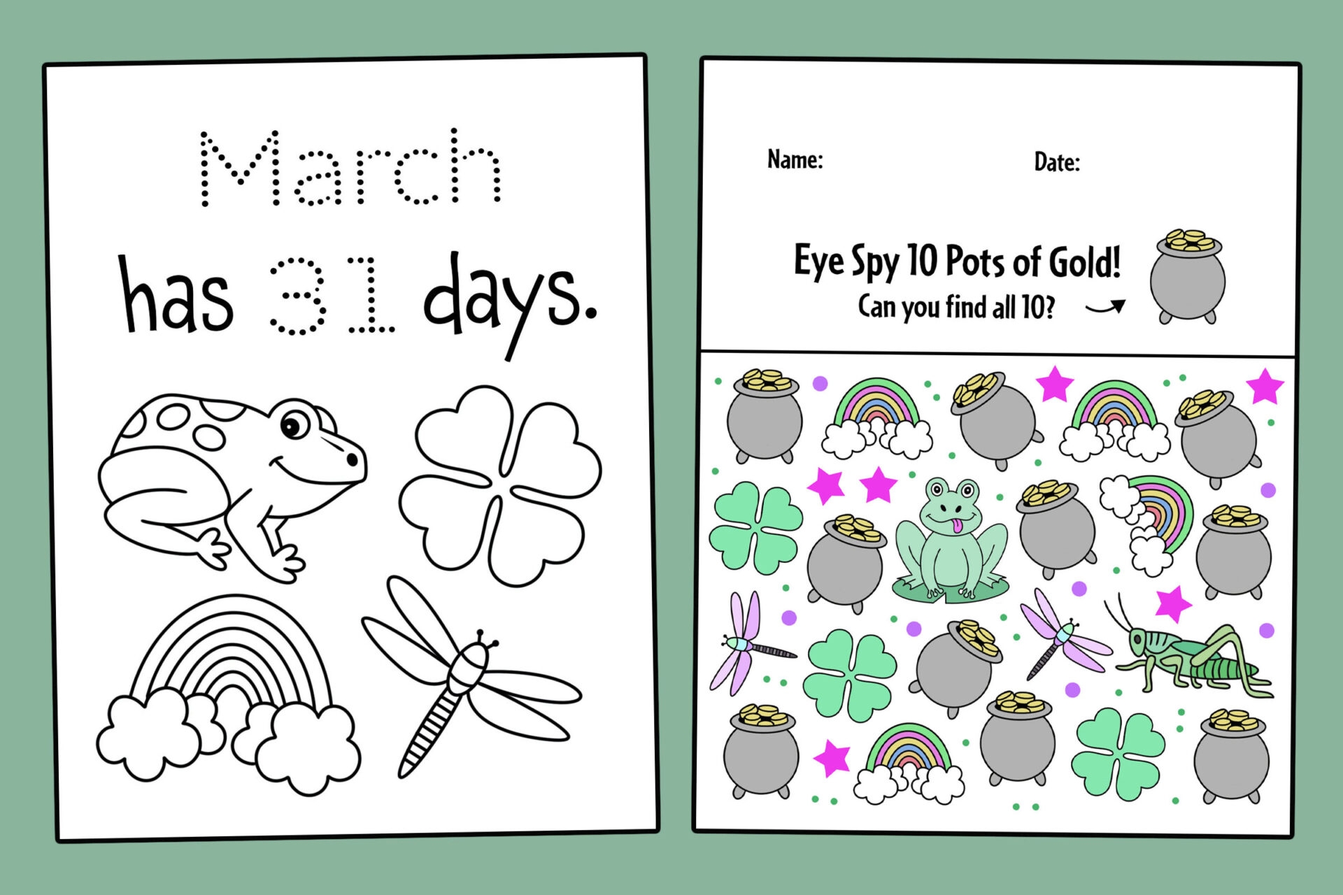 FREE March Worksheets For Preschool The Hollydog Blog