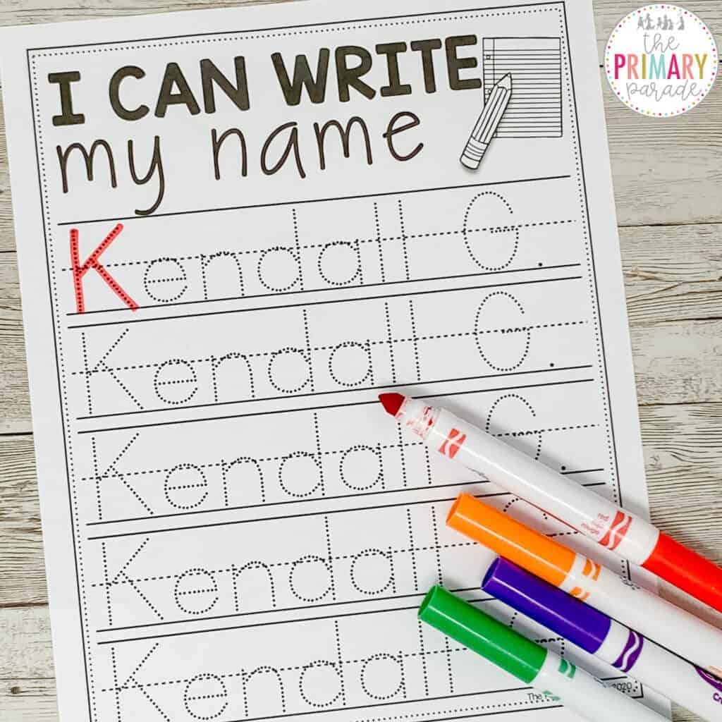 Free Kindergarten Worksheets Name Tracing