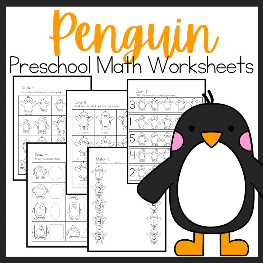 Free Penguin Math Worksheets For Preschoolers