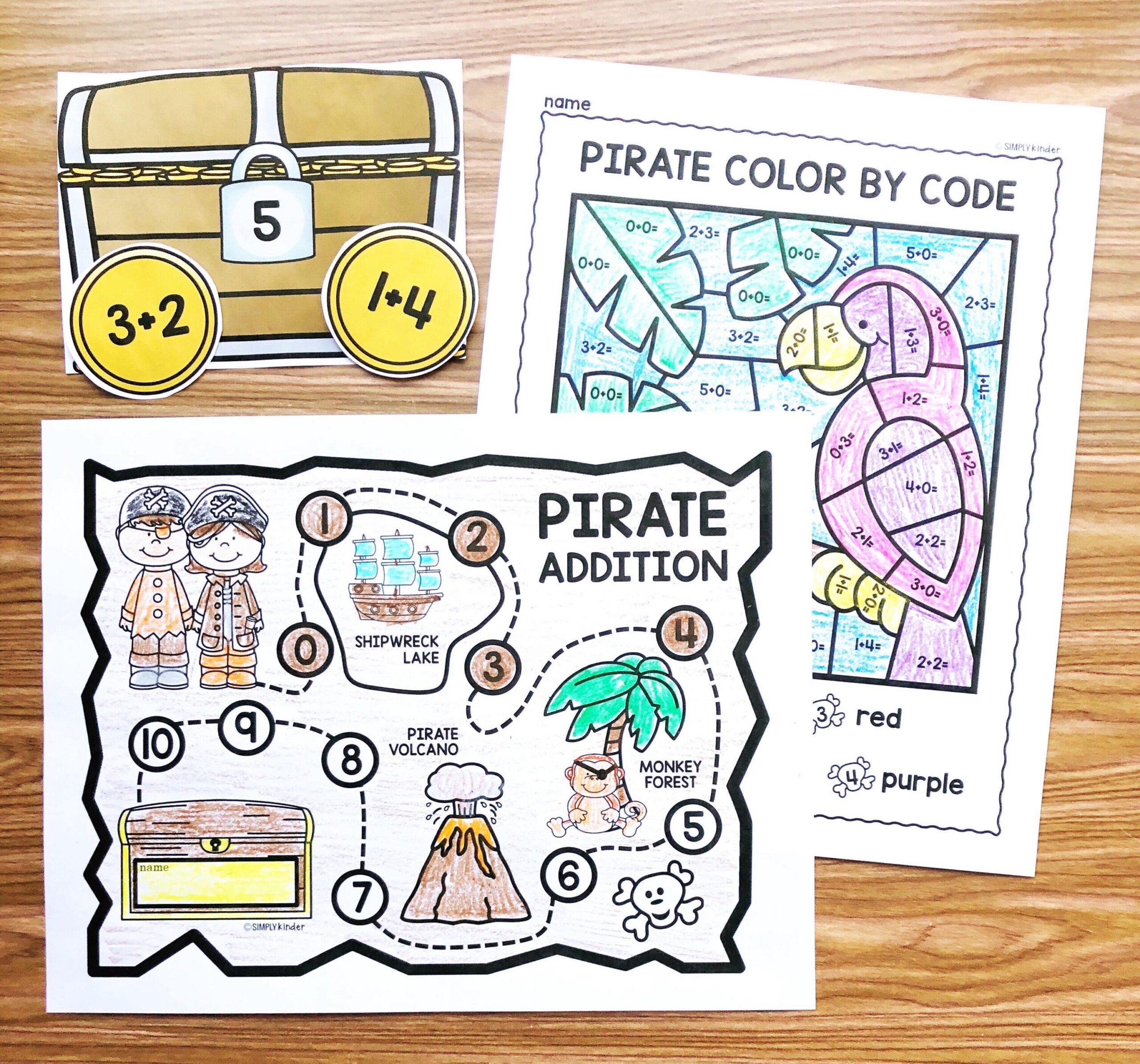 Free Pirate Math Facts Practice Simply Kinder