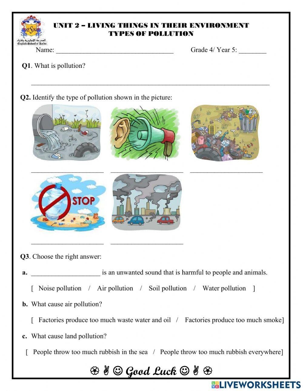 Free Pollution Worksheet Download Free Pollution Worksheet Png 