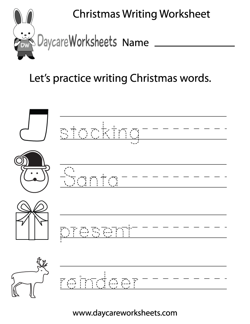Writing Kindergarten Worksheets Printable