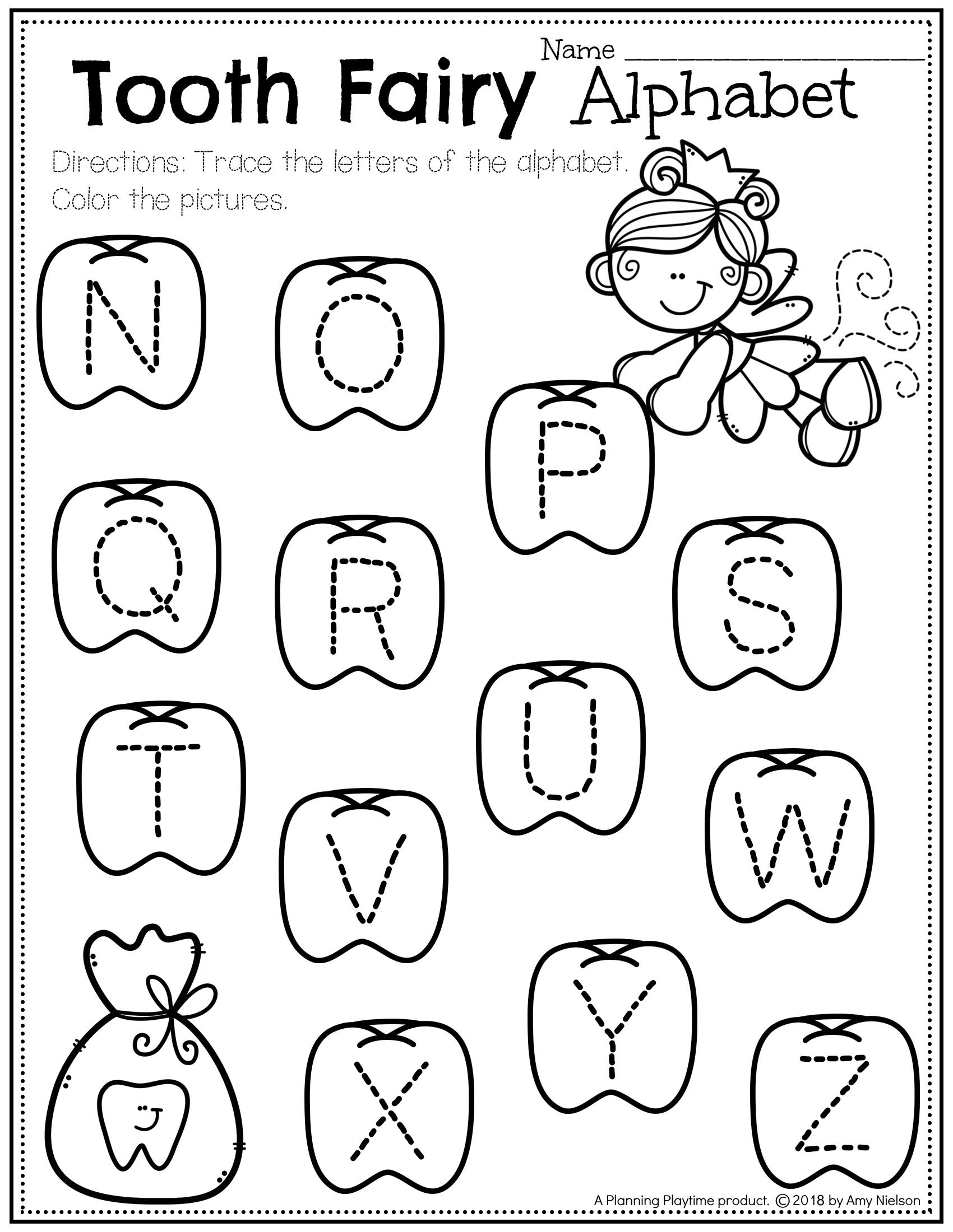 Free Dental Worksheets For Kindergarten