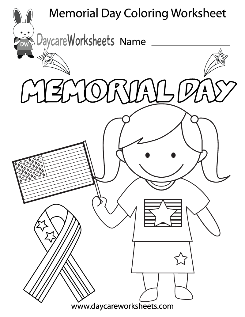 Free Preschool Memorial Day Coloring Worksheet Free Preschool Memorial Day Coloring Worksheet