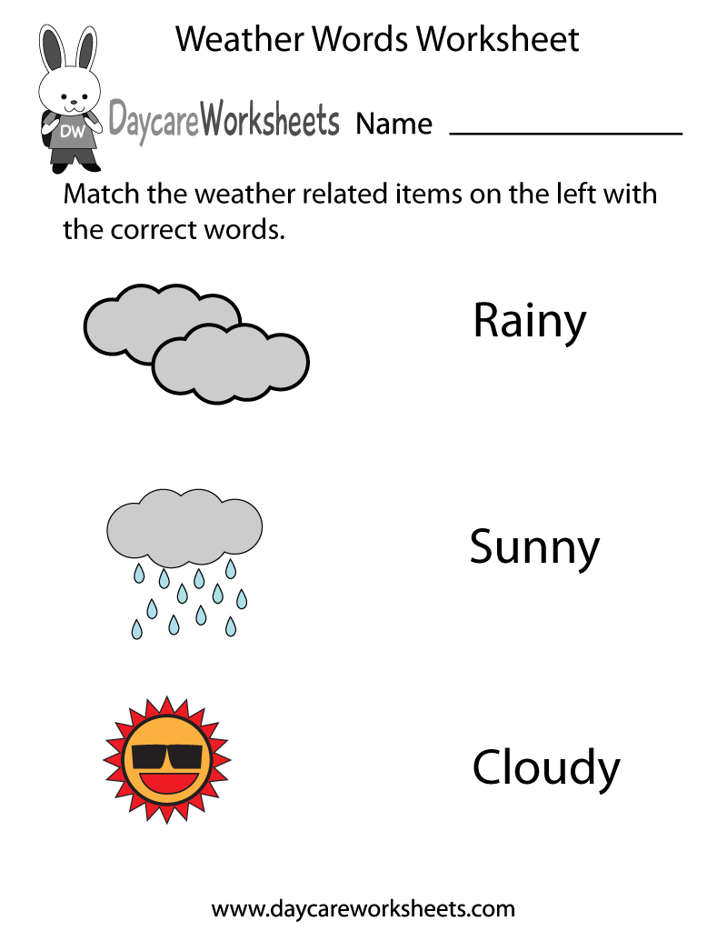 Free Kindergarten Worksheets On Weather