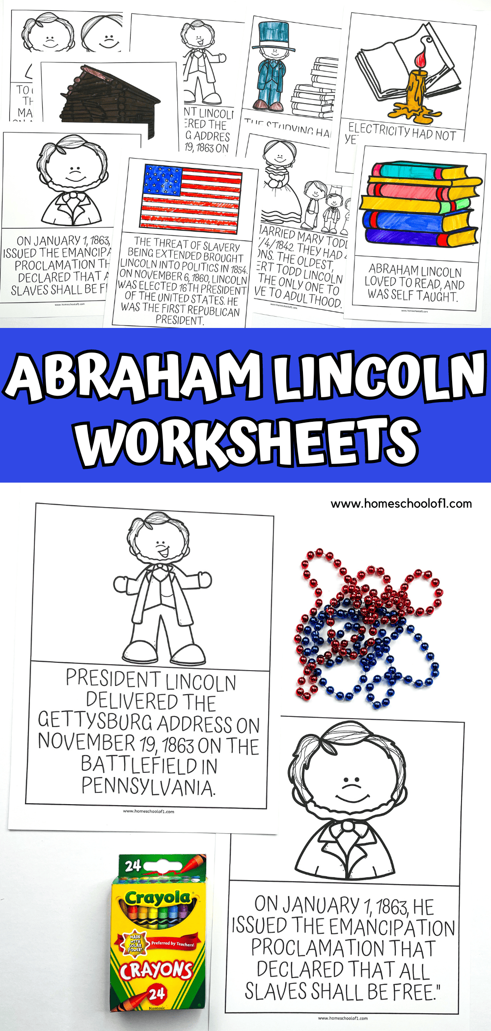 Free Kindergarten Abraham Lincoln Worksheets