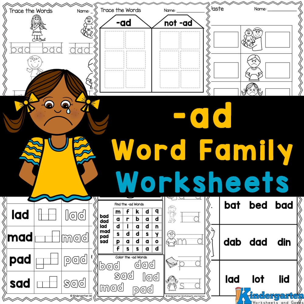 Word Families Worksheets For Kindergarten