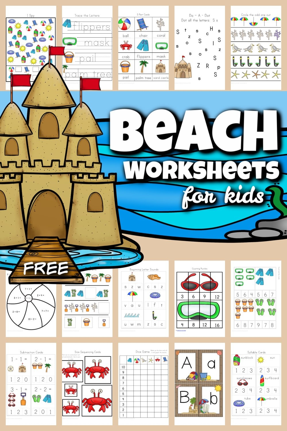 Ocean Themed Kindergarten Math Worksheets Ocean Themed Kindergarten Math Worksheets