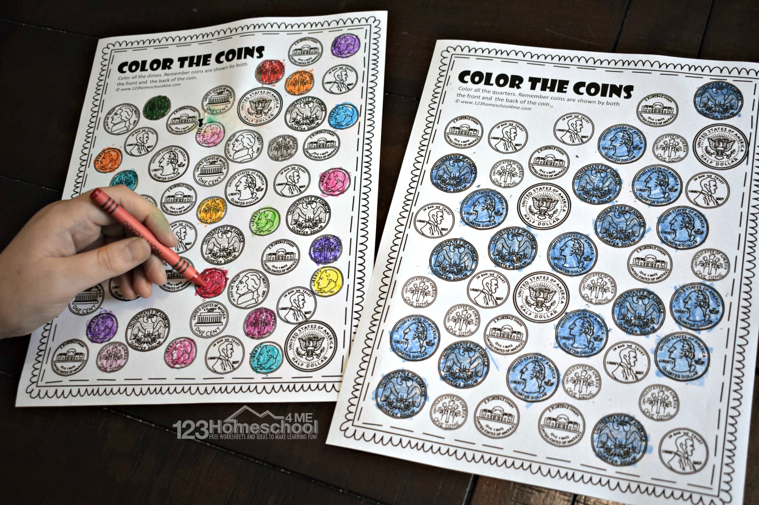 Math Coin Worksheets For Kindergarten