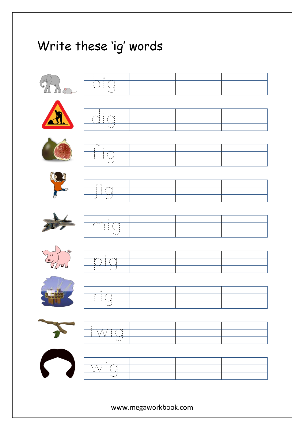 Free Printable CVC Words Writing Worksheets For Kids Three 