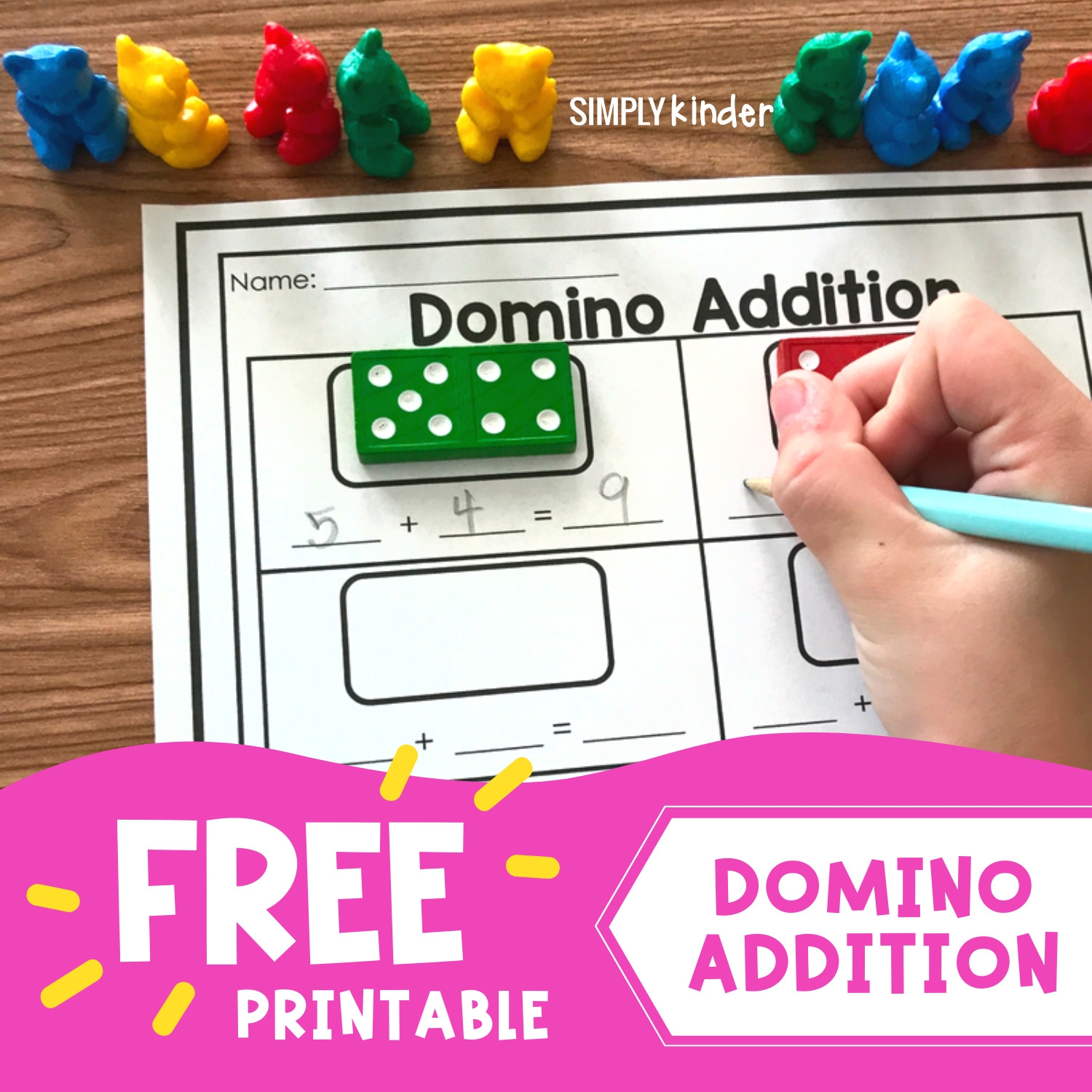 Free Printable Domino Addition Simply Kinder