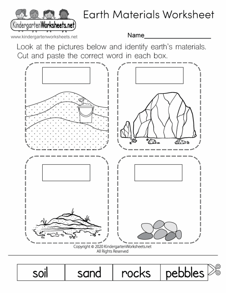 Free Printable Earth Materials Worksheet
