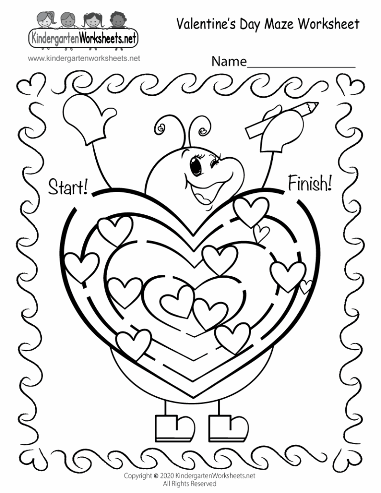 Free Printable Fun Valentine s Day Maze Worksheet