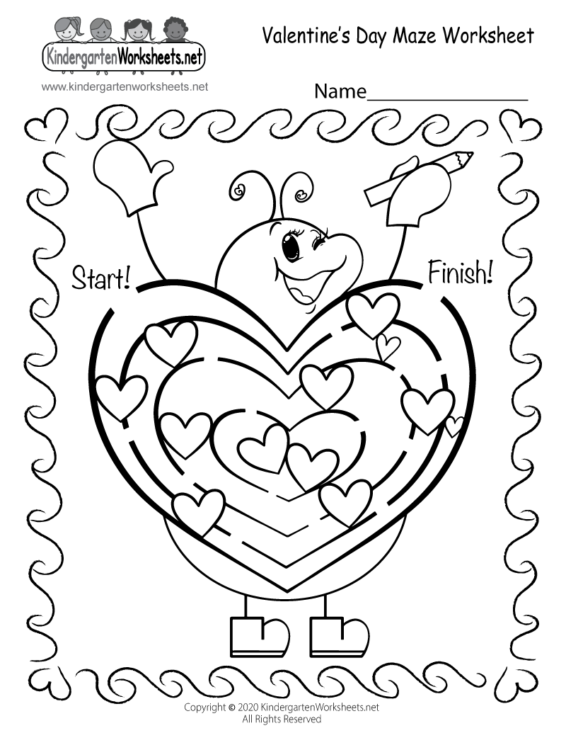 Free Printable Fun Valentine s Day Maze Worksheet