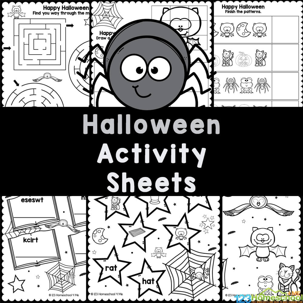Free Kindergarten Halloween Worksheets Printable