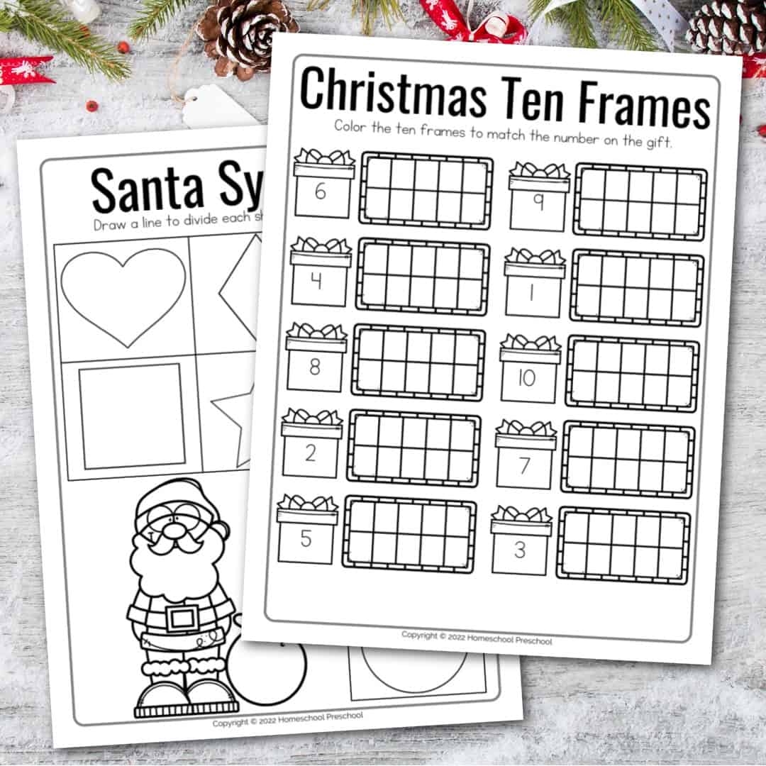 Free Printable Kindergarten Christmas Math Worksheets