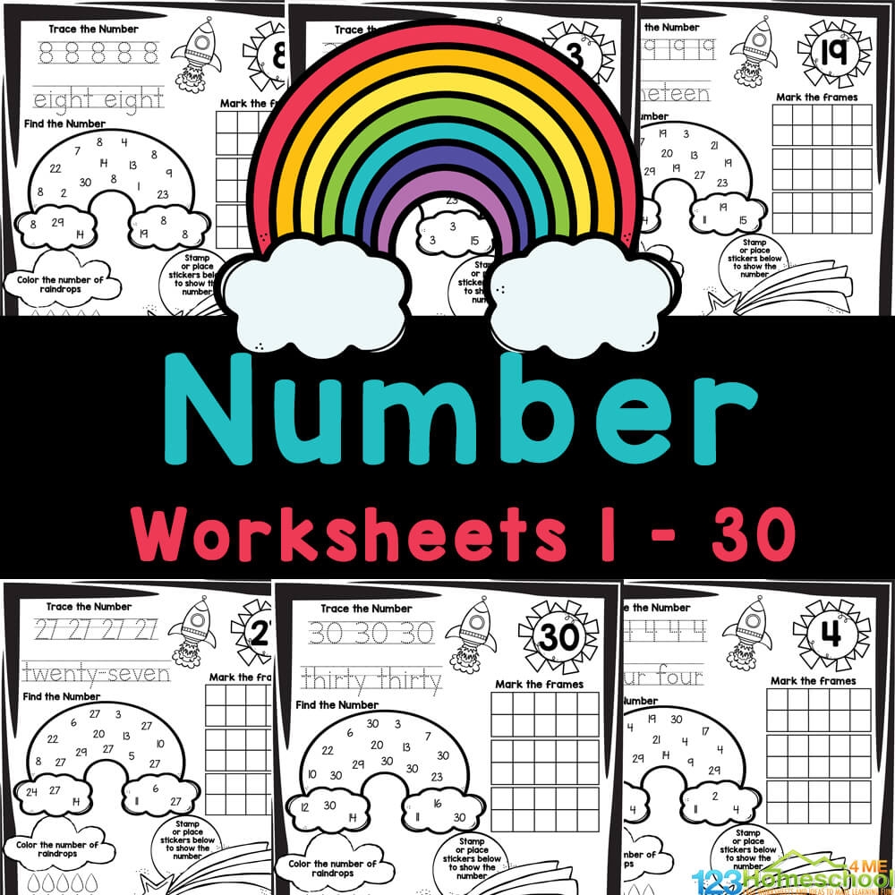 FREE Printable Kindergarten Tracing Number Practice Worksheets 1 30 Pdf