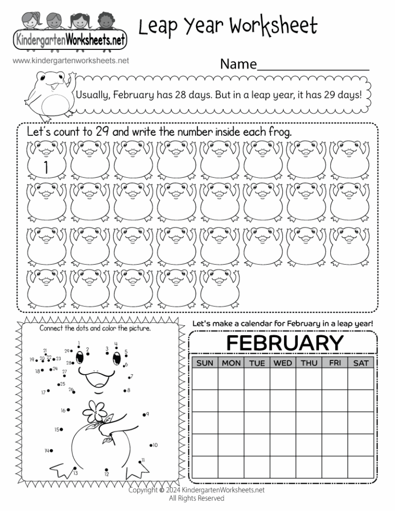 Free Printable Leap Year Worksheet