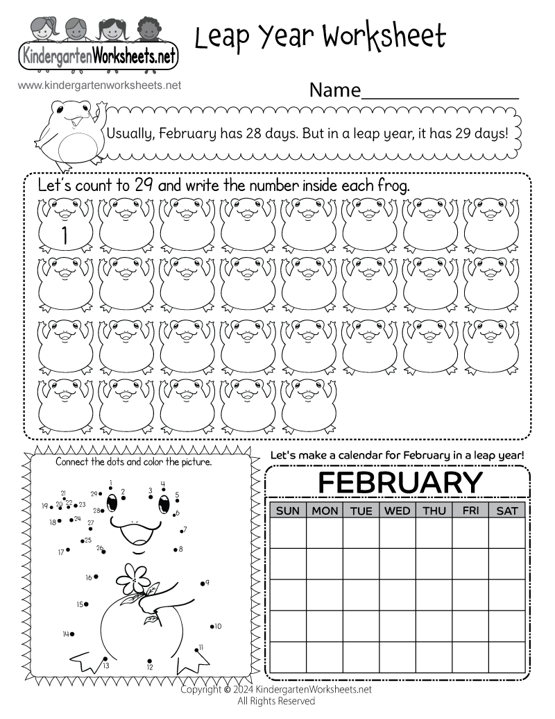 Free Printable Leap Year Worksheet