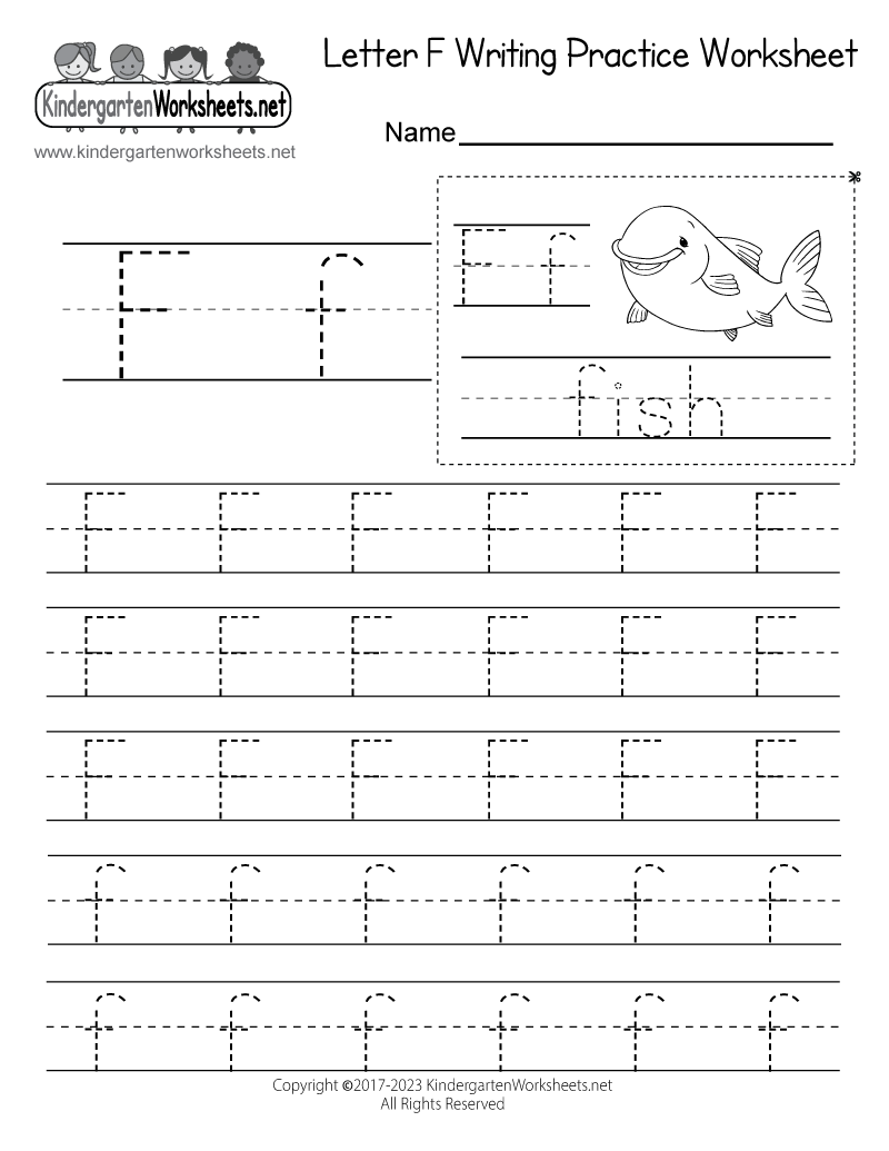 Free Kindergarten Letter F Worksheets